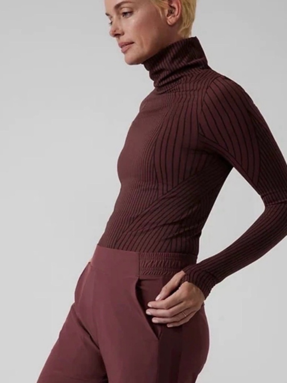 Athleta Slim Turtleneck in Wine